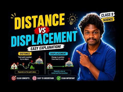 Distance vs Displacement | Easy Physics Explanation| chapter-2 || Part-2
